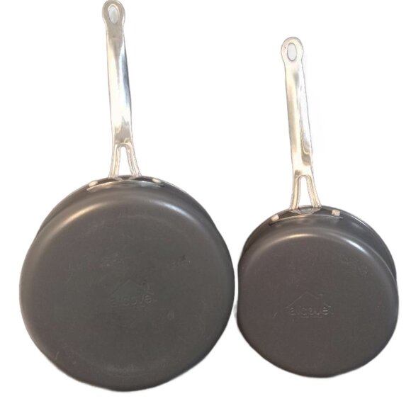 Alcove Cookware Sauce Pan Pots Green Gray Long Silver Handles Small 7" Medium 8" - Picture 6 of 6